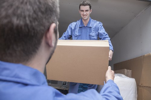 Van packed with boxes and household items for a Dulwich move