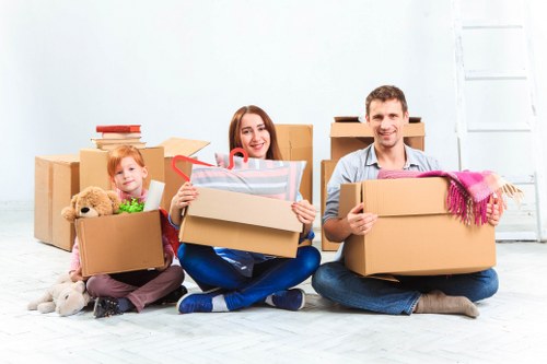 Business move preparation checklist and labelled boxes for a Dulwich premises