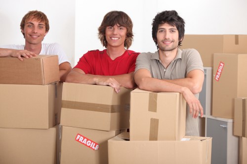 Professional movers handling furniture carefully in a Dulwich home move