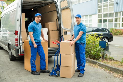 Packing and loading belongings into a moving truck