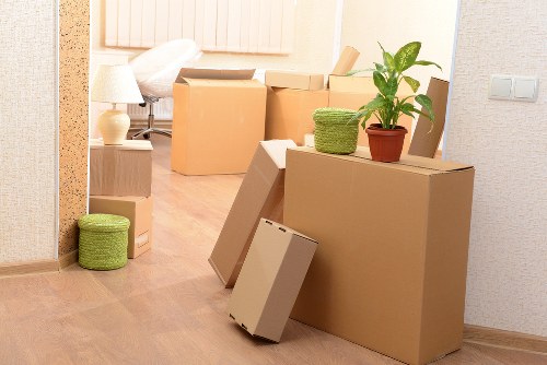 Family packing and preparing for a house move in Dulwich