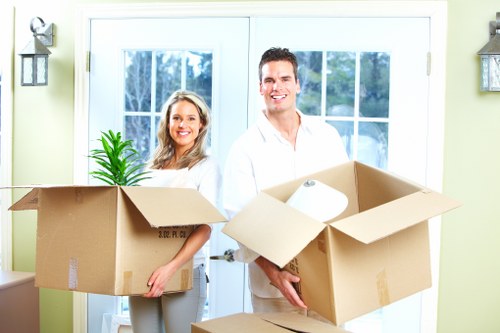A completed home move in Dulwich with boxes arranged in a new property
