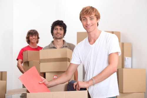 Packing boxes and furniture prepared for Dulwich removals