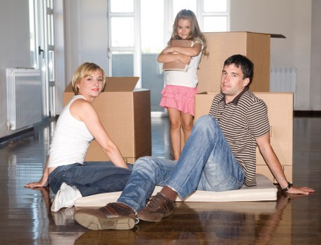 Professional moving van loading boxes for a Dulwich house move